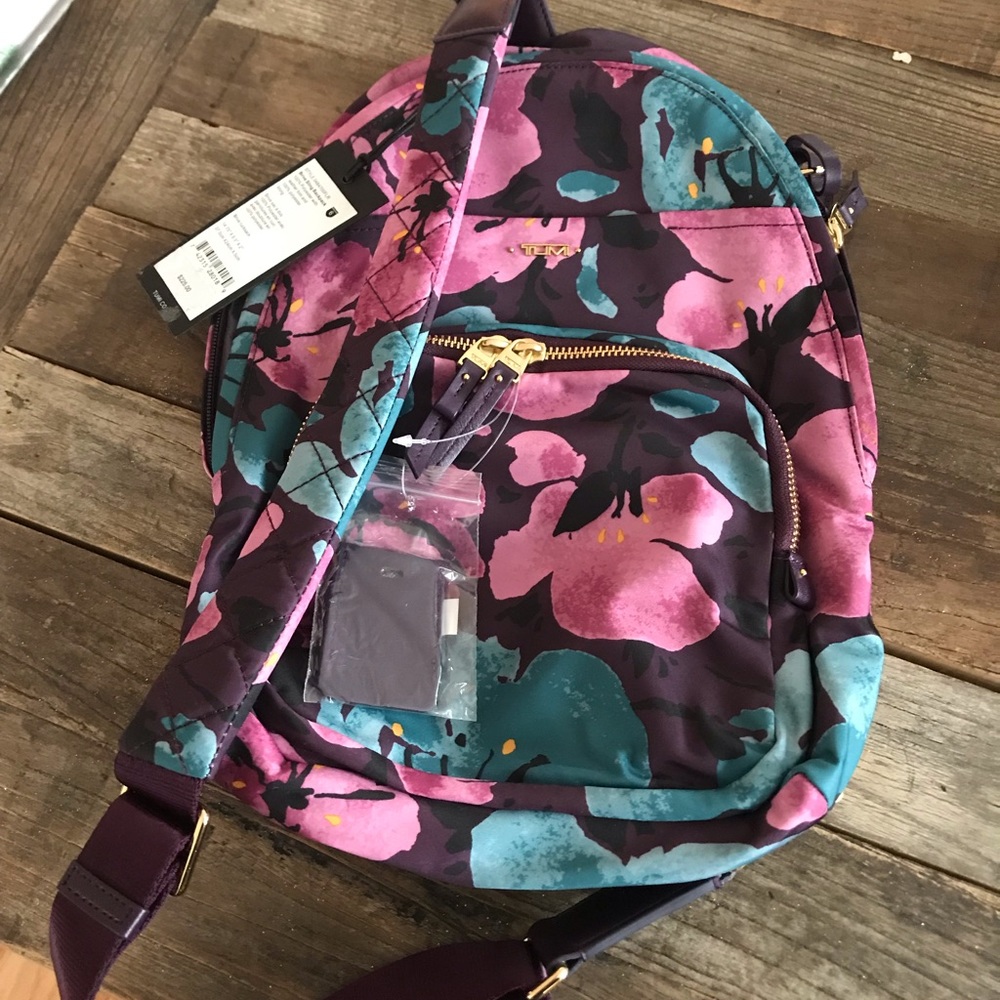 Tumi floral voyageur backpack